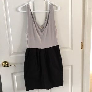 Gray and black dress